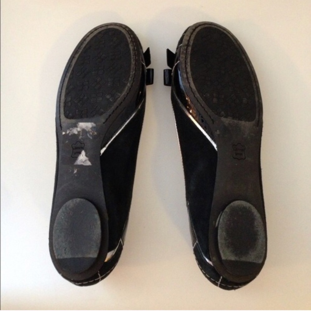 Black and Silver Bow Flats in Patent and Suede - Picture 3 of 4